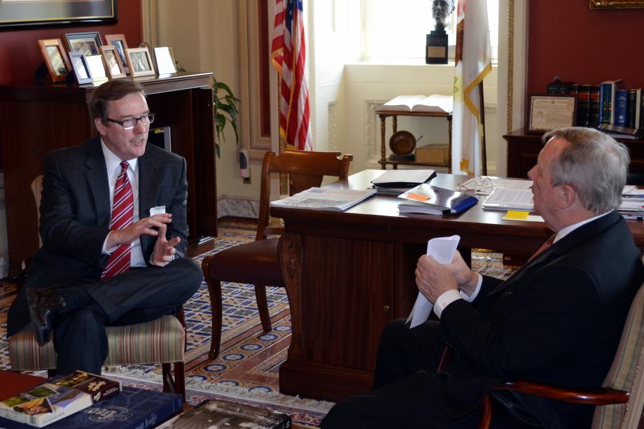 U.S. Senator Dick Durbin (D-IL) met with Navistar CEO Troy Clarke to discuss Illinois operations.